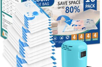 Lot de 16 housses de rangement sous vide avec pompe électrique à 36,99 €