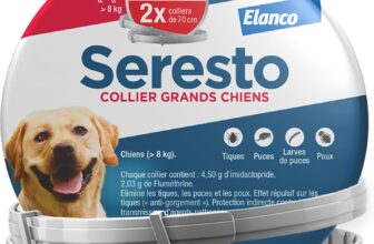 Lot de 2 Colliers Antipuces et Antitiques Seresto pour Grands Chiens (7 à 8 mois de protection) à 39,59 €
