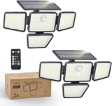 Lot de 2 lampes solaires Philips avec capteur de présence 196 LED haute luminosité projecteur mural 4 têtes à 29,99 €