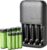 Chargeur de piles 8 slots Amazon Basics (charge individuelle, USB C) + 8 AA 2800 mAh + 8 AAA 1100 mAh à 29,37 €
