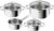 Batterie de cuisine Tefal Duetto (inox, casserole 16 cm + faitouts 16/20/24 cm, couvercles filtrants en verre, induction, four) à 79,99 €