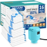 Lot de 16 housses de rangement sous vide avec pompe électrique à 36,99 €