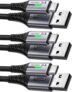 Lot de 3 câbles INIU USB-A / USB-C (0.5m, 2x2m, charge rapide) à 9,99 €
