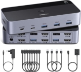 Switch KVM 4K Ugreen pour 2 sources HDMI (PC, portable, console), 2 écrans et 4 périphériques (3xUSB 3.0, 1xUSB C) à 62,99 €