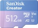 Carte mémoire microSDXC SANDISK Creator 512 Go (190 Mo/s) + 3 mois Adobe Lightroom à 54,92 €