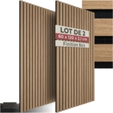 Lot de 2 panneaux acoustiques muraux Tectake (MDF, 120x60x2,1 cm par panneau) à 46,89 €