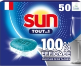 50 pastilles lave-vaisselle Sun Tout en 1 à 6,92 €