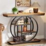 Console Industrielle Tribesigns 105 cm à 4 Niveaux avec Base Circulaire à 50,99 €